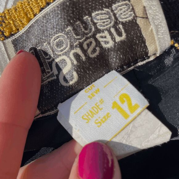 VTG 70s Jacquard Floral Maxi Skirt Union Made Bold Yellow Black Sustainable M 6– - Picture 5 of 12